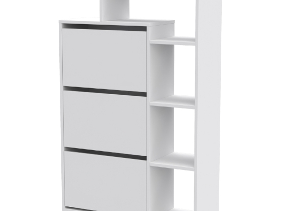 ΠΑΠΟΥΤΣΟΘΗΚΗ ROBBEN HM18189.01 ΜΕΛΑΜΙΝΗ ΣΕ ΛΕΥΚΟ 90x30x143Υεκ.