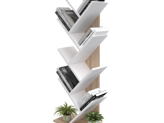 ΒΙΒΛΙΟΘΗΚΗ LIANA HM18193.03 ΜΕΛΑΜΙΝΗ SONAMA-ΛΕΥΚΗ 53x27x138Υεκ.