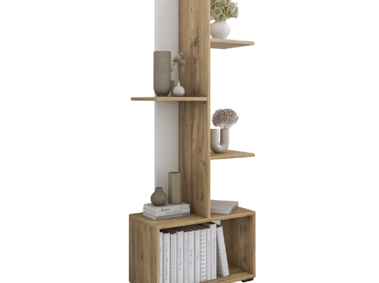 ΒΙΒΛΙΟΘΗΚΗ TRIVIO HM18195.03 ΜΕΛΑΜΙΝΗ ΣΕ ΛΕΥΚΟ-ATLANTIS GREEN 50x25x127Υεκ.