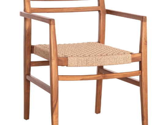 ΠΟΛΥΘΡΟΝΑ ΤΡΑΠΕΖΑΡΙΑΣ HERRIN HM18230 ΞΥΛΟ TEAK-ΣΧΟΙΝΙ VIRO 58x56x80Υεκ.