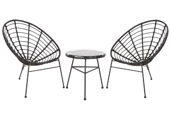 ΣΕΤ ΕΞΩΤΕΡΙΚΟΥ ΧΩΡΟΥ 3ΤΜΧ ALLEGRA HM21047.12 ΜΑΥΡΟ ΣΥΝΘ.RATTAN & ΜΕΤΑΛΛΟ