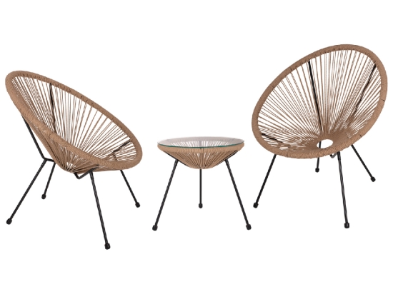 ΣΕΤ ΕΞΩΤΕΡΙΚΟΥ ΧΩΡΟΥ 3ΤΜΧ ACAPULCO HM21100 TWISTED WICKER-ΜΕΤΑΛΛΟ