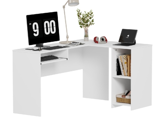 ΓΩΝΙΑΚΟ ΓΡΑΦΕΙΟ SHIG HM2135.03 MDF ΣΕ ΛΕΥΚΟ 140x120x75Υεκ