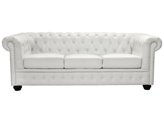ΚΑΝΑΠΕΣ 3ΘΕΣΙΟΣ T.CHESTERFIELD HM3009.02 ΤΕΧΝΟΔΕΡΜΑ ΛΕΥΚΟ ΜΑΤ 208x90x73 εκ.