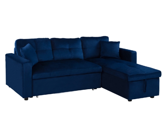 ΚΑΝΑΠΕΣ ΓΩΝΙΑ ΚΡΕΒΑΤΙ WAYNE 224x147x85Υεκ. HM3028.18 ΒΕΛΟΥΔΟ ΜΠΛΕ