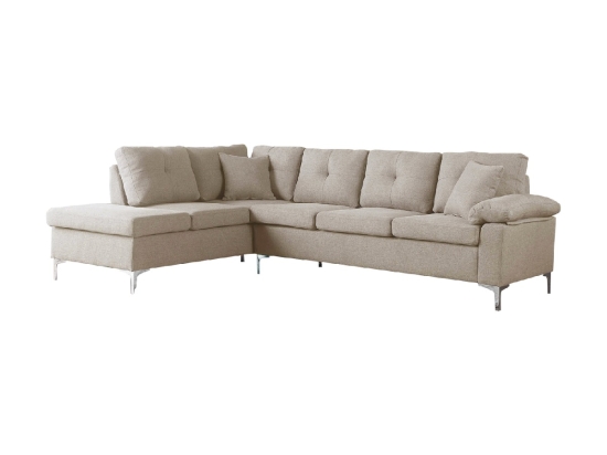 ΚΑΝΑΠΕΣ ΓΩΝΙΑ ΑΡΙΣΤΕΡΗ ZAILA HM3086L ΥΦΑΣΜΑ ΜΠΕΖ 282x197x90 εκ.