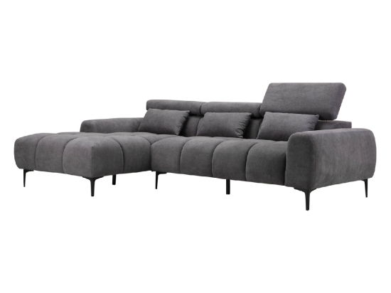 ΚΑΝΑΠΕΣ ΑΡΙΣΤΕΡΗ ΓΩΝΙΑ DIVYA HM3267.02L ΣΥΝΘ.SUEDE ΓΚΡΙ 264x175x99Υεκ.