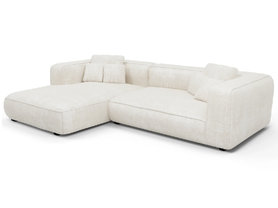 ΚΑΝΑΠΕΣ ΓΩΝΙΑ (ΑΡΙΣΤΕΡΗ) 3-ΘΕΣΙΟΣ GRACE HM3280.02L ΛΕΥΚΟ ΥΦΑΣΜΑ 252x160x70-90Υεκ