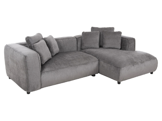 ΚΑΝΑΠΕΣ ΓΩΝΙΑ 3-ΘΕΣΙΟΣ GRACE HM3280.03R ΓΚΡΙ ΥΦΑΣΜΑ 252x105-160x70-90Υεκ.
