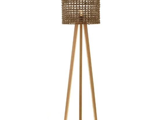 ΕΠΙΔΑΠΕΔΙΟ ΦΩΤΙΣΤΙΚΟ HM4351 RUBBERWOOD-RATTAN-PAPER ROPE ΣΕ ΦΥΣΙΚΟ Φ36x149,5Υεκ.