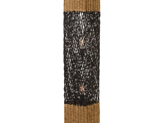 ΦΩΤΙΣΤΙΚΟ ΔΑΠΕΔΟΥ HM4355 ΜΕΤΑΛΛΟ-PAPER ROPE ΣΕ ΜΠΕΖ ΑΜΜΟΥ-ΜΑΥΡΟ 21x21x119,5Υεκ.