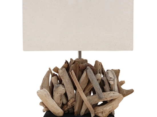 ΕΠΙΤΡΑΠΕΖΙΟ ΟΡΘΟΓΩΝΙΟ ΦΩΤΙΣΤΙΚΟ TWIGGY HM4424 DRIFTWOOD & ΛΕΥΚΟ ΚΑΠΕΛΟ 35.5x15x47Υεκ.