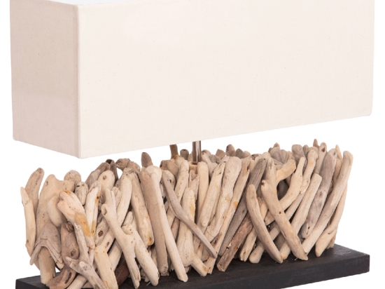 ΕΠΙΤΡΑΠΕΖΙΟ ΟΡΘΟΓΩΝΙΟ ΦΩΤΙΣΤΙΚΟ TWIGGY HM4434 DRIFTWOOD & ΛΕΥΚΟ ΚΑΠΕΛΟ 56x16.5x43Υεκ.