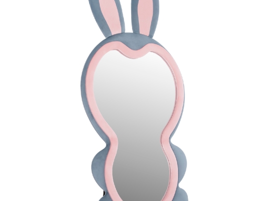 ΠΑΙΔΙΚΟΣ ΚΑΘΡΕΦΤΗΣ ΔΑΠΕΔΟΥ BUNNY HM4489.02 MDF ΡΟΖ & ΜΠΛΕ-ΜΑΥΡΟ STAND 80x162Υεκ.