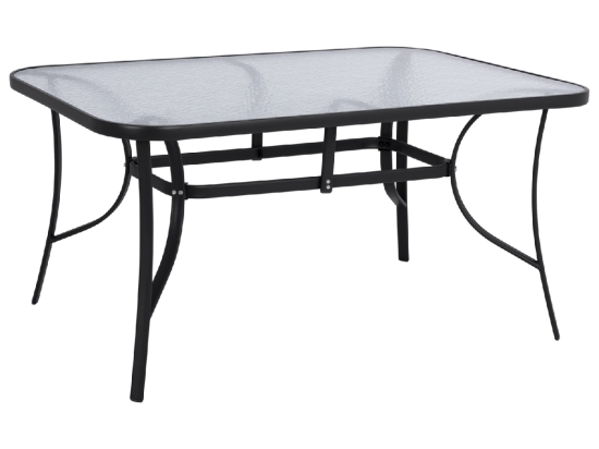 ΤΡΑΠΕΖΙ BRUNO 150X90Χ72Υεκ. ΜΕΤΑΛΛΙΚΟ ΜΑΥΡΟ ΜΕ ΓΥΑΛΙΝΗ ΕΠΙΦΑΝΕΙΑ HM5145.03
