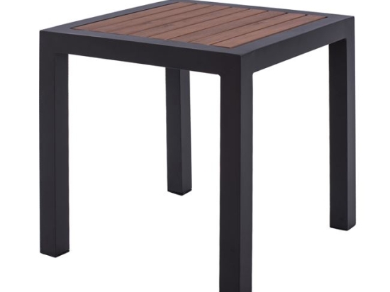ΤΡΑΠΕΖΙ ΑΛΟΥΜΙΝΙΟΥ SABRA HM5403.02 ΓΚΡΙ ΜΕ POLYWOOD 45Χ45X45,5 εκ.