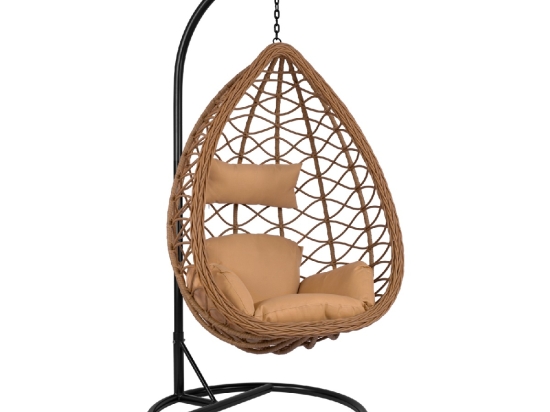 ΚΡΕΜΑΣΤΗ ΠΟΛΥΘΡΟΝΑ ΦΩΛΙΑ CATALINA HM5677.01 ΜΕ ΜΠΕΖ WICKER & ΜΑΞΙΛΑΡΙΑ Φ95Χ195Υ εκ.
