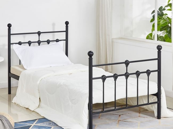 ΚΡΕΒΑΤΙ ΜΕΤΑΛΛΙΚΟ JACINDA 90x190 εκ. ΜΑΥΡΟ ΧΡΩΜΑ HM574.01