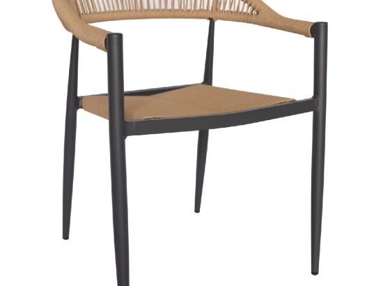 ΠΟΛΥΘΡΟΝΑ ΑΛΟΥΜΙΝΙΟΥ GRET HM5854.02 ΑΝΘΡΑΚΙ PΕ RATTAN ΜΠΕΖ 56x55,5x78Υ εκ.