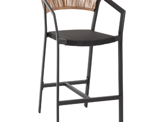 ΣΚΑΜΠΟ ΑΛΟΥΜΙΝΙΟΥ ΜΑΥΡΟ ΜΕ ΜΠΡΑΤΣΑ RATTAN & TEXTLINE 56x58x105Yεκ.HM5892.25