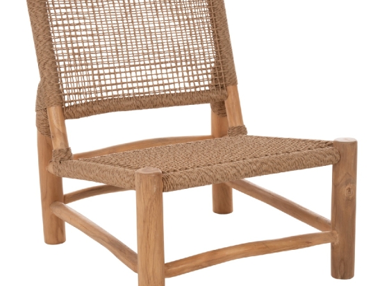 ΚΑΡΕΚΛΑ LONDER HM5986 ΞΥΛΟ TEAK ΣΕ ΦΥΣΙΚΟ ΚΑΙ ΣΥΝΘΕΤΙΚΟ RATTAN 63x77x77Υεκ.