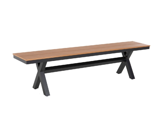 ΠΑΓΚΑΚΙ ΑΛΟΥΜΙΝΙΟΥ TAWNEE HM6040.01 ΑΝΘΡΑΚΙ-POLYWOOD ΚΑΘΙΣΜΑ ΦΥΣΙΚΟ 220x36x44,5Υεκ.