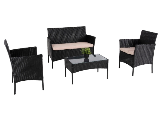 ΣΕΤ ΣΑΛΟΝΙ 4ΤΜΧ STASIA HM6089.01 ΣΥΝΘ.RATTAN ΜΑΥΡΟ-ΚΑΠΟΥΤΣΙΝΟ ΜΑΞΙΛΑΡΙΑ