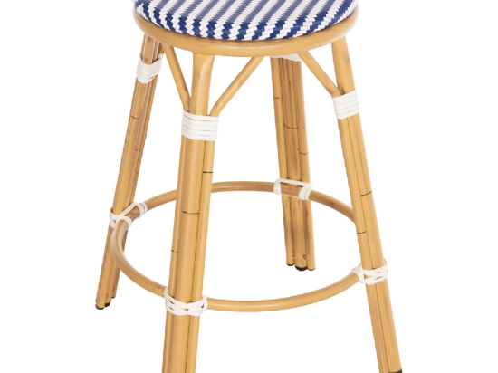 ΣΚΑΜΠΟ ΑΛΟΥΜΙΝΙΟΥ ΜΕΣ.ΥΨΟΥΣ CHINO HM6286.05 BAMBOO LOOK & TEXTILENE ΜΠΛΕ 43x43x65Υεκ