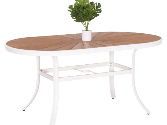 ΤΡΑΠΕΖΙ ΕΞΩΤ.ΧΩΡΟΥ TELAMO HM6288.02 ΑΛΟΥΜΙΝΙΟ ΛΕΥΚΟ & POLYWOOD 160X90Χ73.5Υεκ.