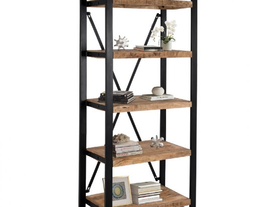 ΒΙΒΛΙΟΘΗΚΗ TURNER ΜΕΤΑΛΛΟ ΚΑΙ ΜΑΣΙΦ ΞΥΛΟ MANGO HM8188.11 80x45x186Υ εκ.
