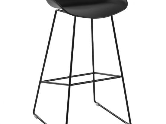 ΣΚΑΜΠΟ ΜΕΤΑΛΛΙΚΟ NAILA HM8450.02 ΜΕ ΚΑΘΙΣΜΑ PP ΜΑΥΡΟ 47x47x83 εκ.