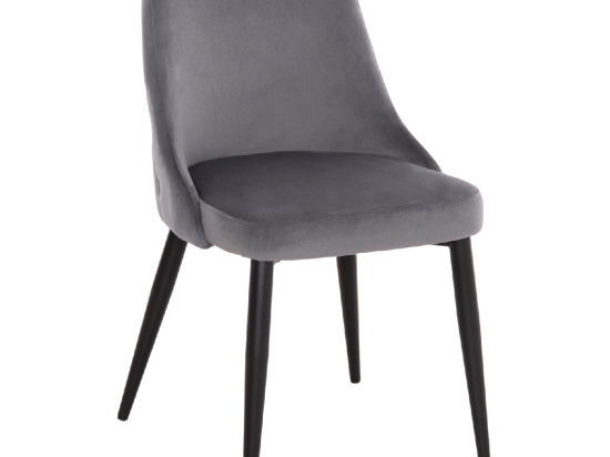 ΚΑΡΕΚΛΑ SERENITY HM8527.11 ΒΕΛΟΥΔΟ ΓΚΡΙ ΜΕ ΜΑΥΡΑ ΜΕΤΑΛΛΙΚΑ ΠΟΔΙΑ 51x54x83,5Υεκ.