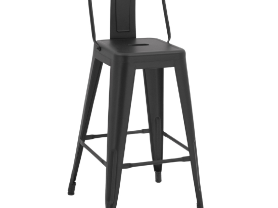 ΣΚΑΜΠΟ ΜΠΑΡ ΜΕΣΑΙΟΥ ΥΨΟΥΣ ΜΕΤΑΛΛΙΚΟ MELITA-PRO HM8574.42 ΜΑΥΡΟ ΜΑΤ 43x43x88Υεκ.