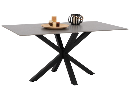 ΤΡΑΠΕΖΙ ΤΡΑΠΕΖΑΡΙΑΣ SYNTEC HM9308.03 SINTERED STONE ΓΚΡΙ ΜΕΤΑΛΛΙΚΑ ΠΟΔΙΑ 160x90x75Υεκ.