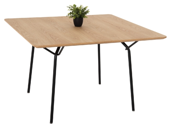 ΤΡΑΠΕΖΙ ΤΡΑΠΕΖΑΡΙΑΣ TRENK HM9614.01 MDF ΜΕ ΚΑΠΛΑΜΑ ΔΡΥΟΣ ΦΥΣΙΚΟ-ΜΑΥΡΟ ΜΕΤΑΛΛΟ 120x120x75Υεκ.