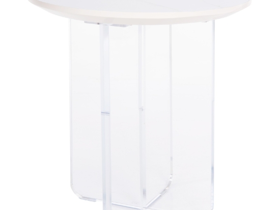 ΤΡΑΠΕΖΙ ΣΑΛΟΝΙΟΥ ACRYLON HM9779.01 HPL ΛΕΥΚΟ ΜΑΡΜΑΡΟ-ΑΚΡΥΛΙΚΟ ΠΟΔΙ Φ40x41Υεκ.