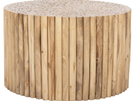 ΤΡΑΠΕΖΙ ΣΑΛΟΝΙΟΥ ΣΤΡΟΓΓΥΛΟ COOTER HM9863 ΚΛΑΔΙΑ TEAK-ΦΥΣΙΚΟ Φ80x50Υεκ.