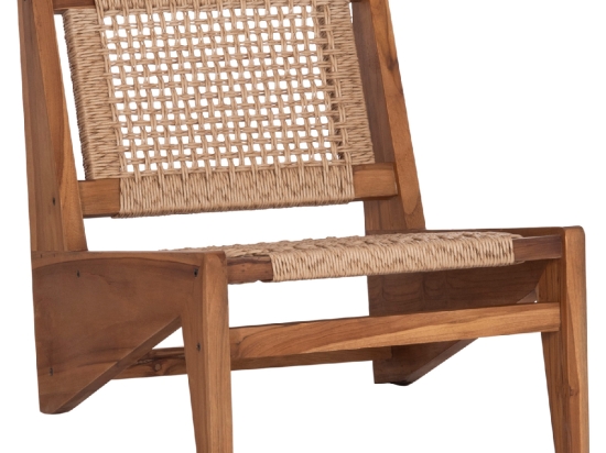 ΚΑΡΕΚΛΑ LOUNGE LUKILLA HM9913 ΞΥΛΟ TEAK ΣΕ ΦΥΣΙΚΟ--ΣΥΝΘ.ΣΧΟΙΝΙ ΜΠΕΖ 55,5x74x65Υεκ.