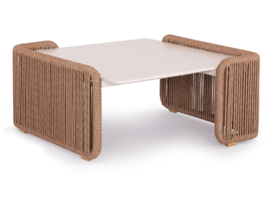 ΤΡΑΠΕΖΑΚΙ ΑΛΟΥΜΙΝΙΟΥ ΣΕΙΡΑ DESTINY SM6171 ΣΧΟΙΝΙ-SINTERED STONE TOP 88x88x39,5Υεκ.