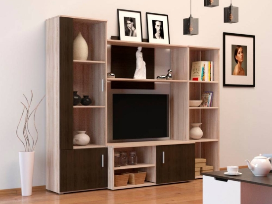 ΣΥΝΘΕΣΗ ΤΗΛΕΟΡΑΣΗΣ TIGRA 215X51.5X177CM ΣΟΝΟΜΑ-WENGE