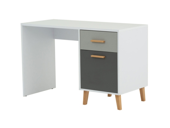 ΓΡΑΦΕΙΟ TIMMY ΛΕΥΚΟ-ΓΡΑΦΙΤΗ-ΓΚΡΙ 120X53.7X77CM