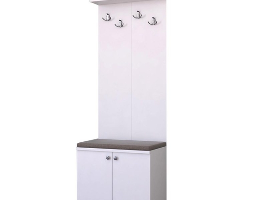 Έπιπλο εισόδου Echo pakoworld λευκό-μόκα 60x33x177εκ