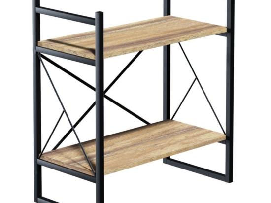 Χαμηλή βιβλιοθήκη Baker pakoworld καρυδί-μαύρο 66x34x75εκ