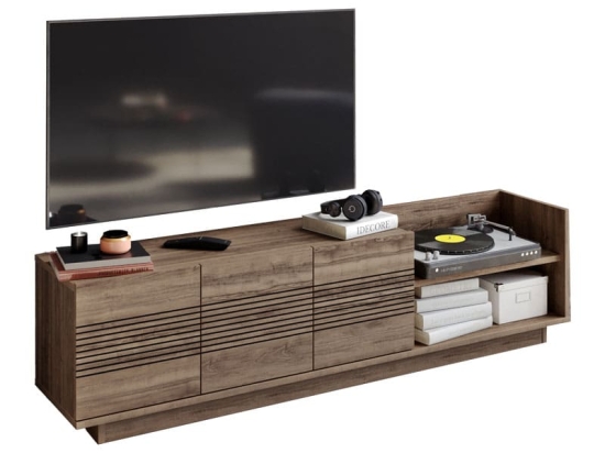 Έπιπλο τηλεόρασης Yubo pakoworld καρυδί 167.6x35x43εκ