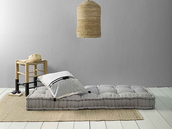 Μαξιλάρι Διακοσμητικό Δαπέδου (Με Γέμιση) Siesta Grey Nima 165X65 100% Βαμβάκι