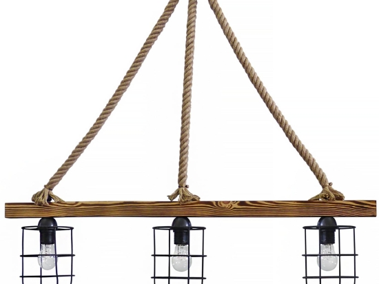 Φωτιστικό Fun-40 Raga Rope 3L 31-0947 Heronia Σχοινί,Μέταλλο