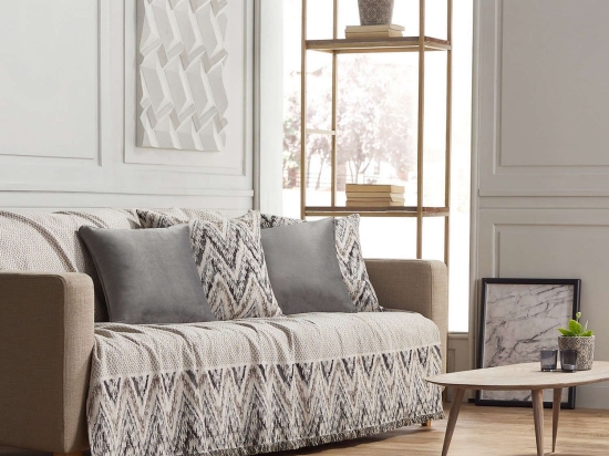 Ριχτάρι 510/14 Μαύρο & Γκρι Gofis Home Πολυθρόνα 180x180cm Chenille-Πολυέστερ