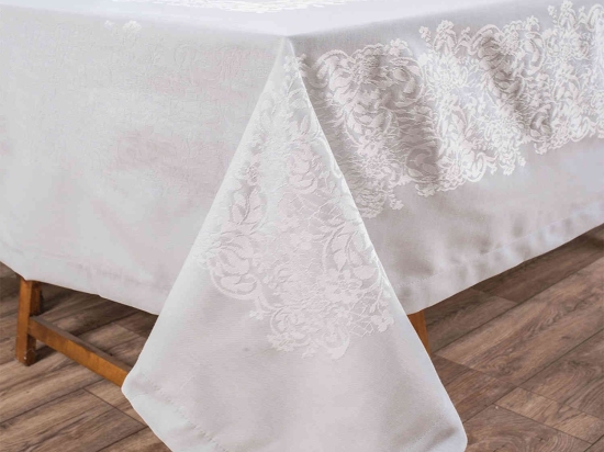 Τραπεζομάντηλο Jewel 03 Grey Teoran 160X230cm Βαμβάκι-Πολυέστερ