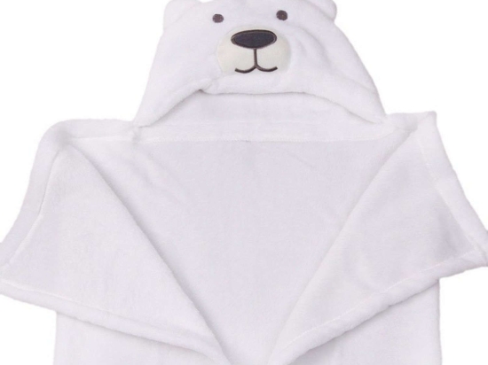 Κουβέρτα Fleece Βρεφική Με Κουκούλα Σχ. 85 Viopros Αγκαλιάς 76x102cm 100% Βαμβάκι