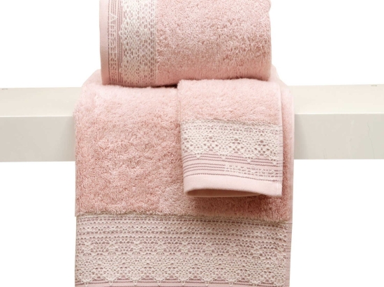 Πετσέτα Des. Karla 1.Blush Pink Anna Riska Προσώπου 50x100cm 100% Βαμβάκι